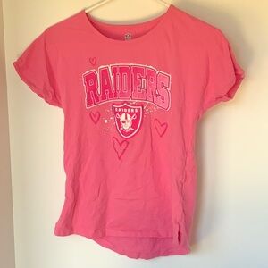 NFL pink Raiders heart tshirt